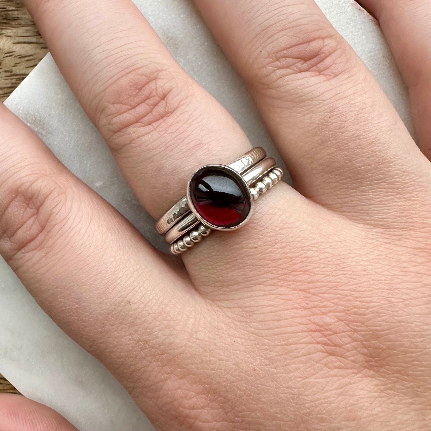 Garnet Oval Ring