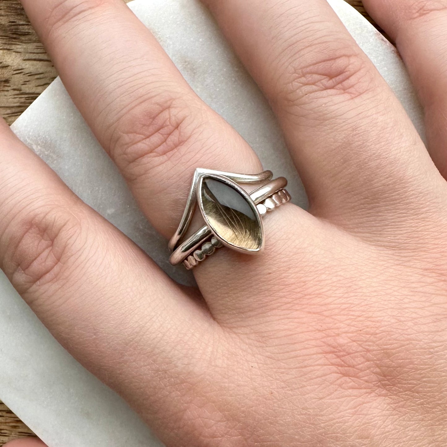 Smokey Quartz Marquise Ring