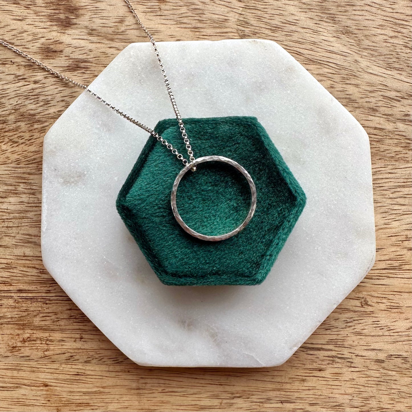 Hammered Large Infinity Ring Necklace