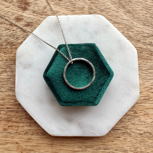 Hammered Large Infinity Ring Necklace