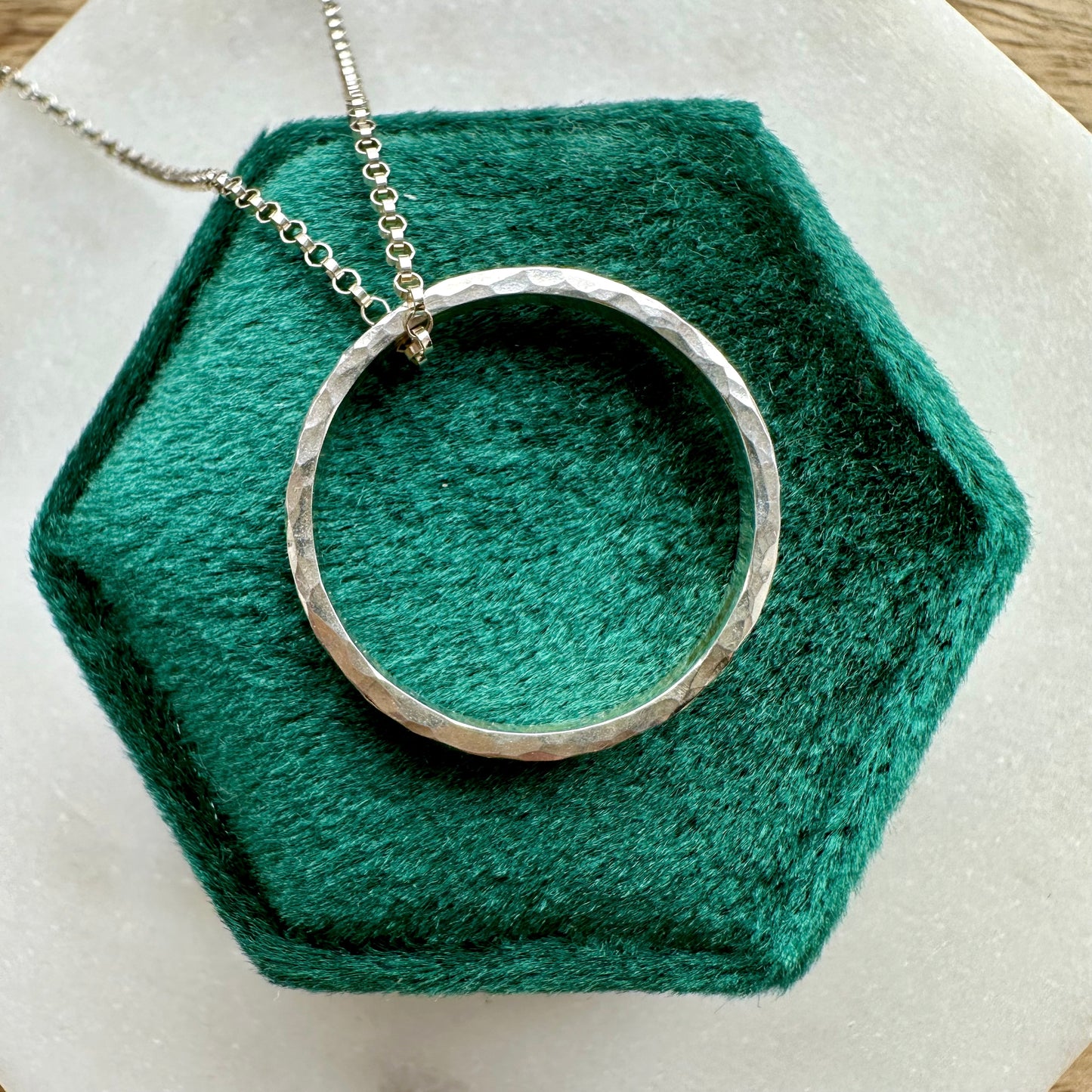 Hammered Large Infinity Ring Necklace