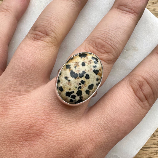 Dalmatian Jasper Statement Ring