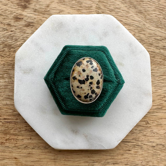 Dalmatian Jasper Statement Ring