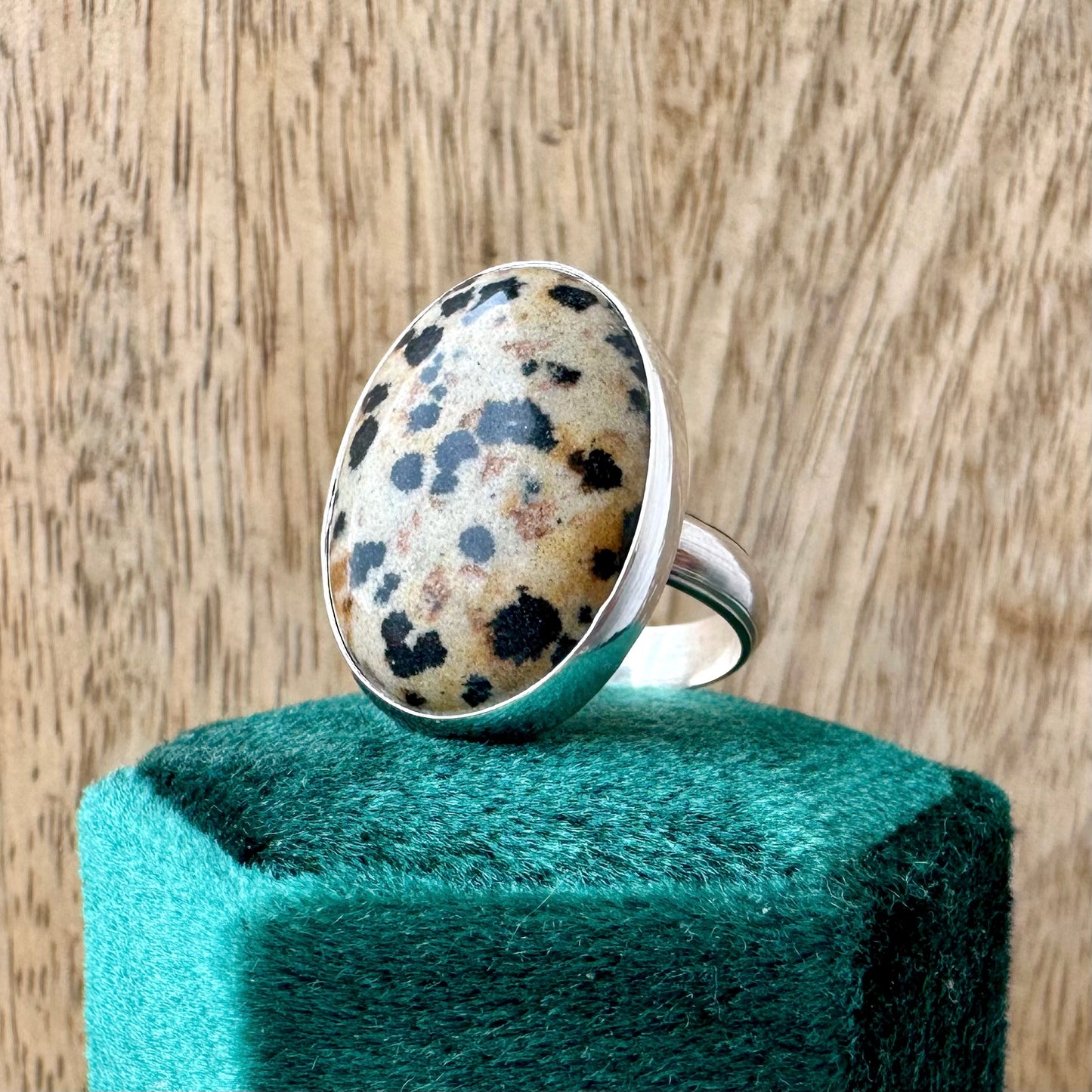 Dalmatian Jasper Statement Ring