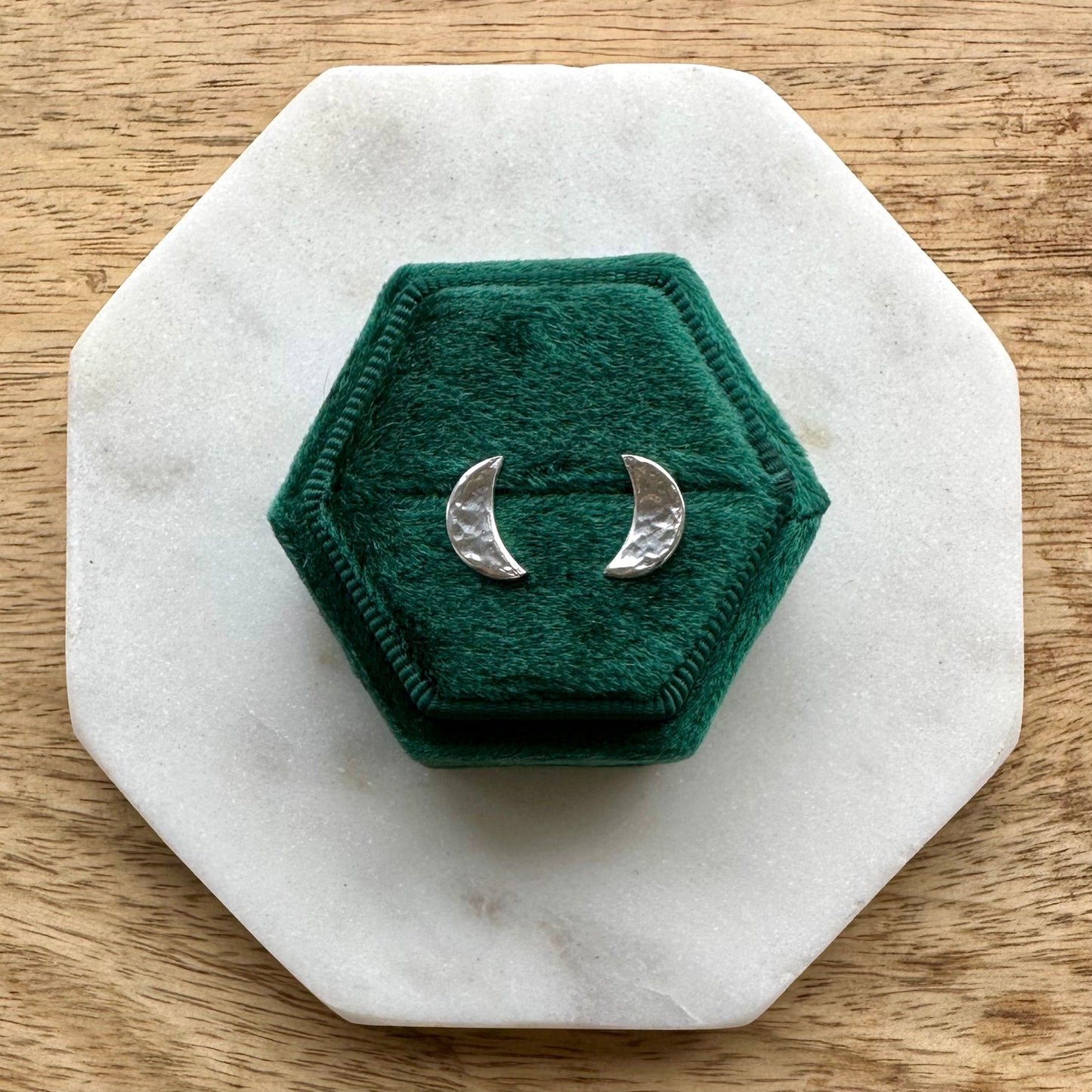 Crescent Moon Stud Earrings