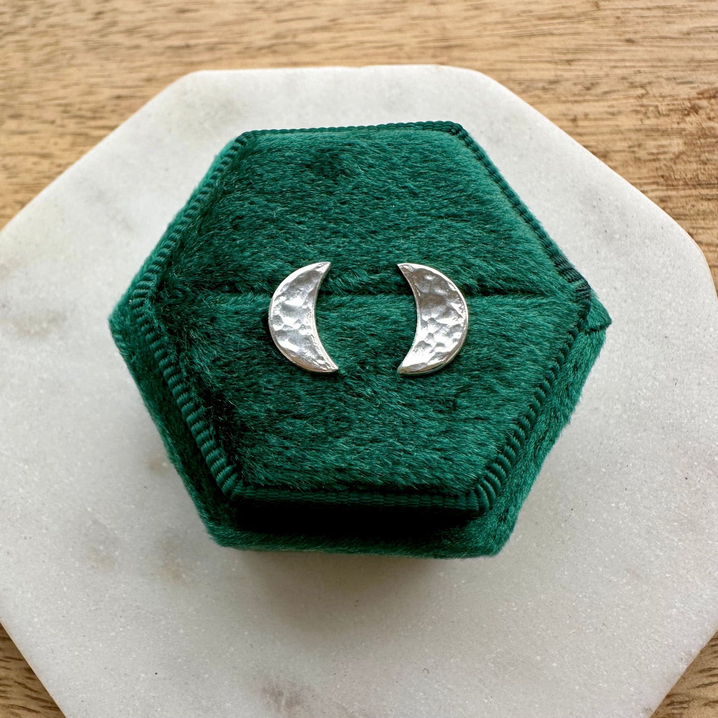 Crescent Moon Stud Earrings