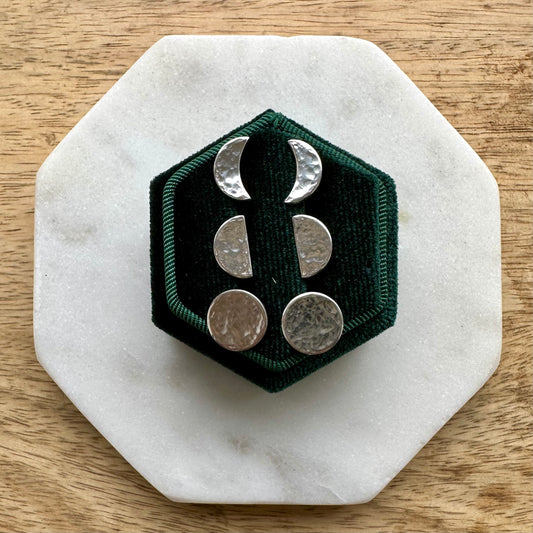 Moon Phase Stud Earrings Set