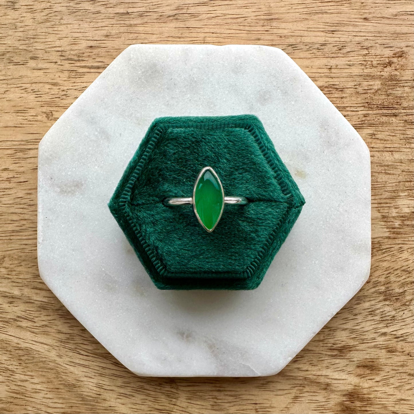 Green Onyx Marquise Ring