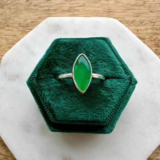 Green Onyx Marquise Ring