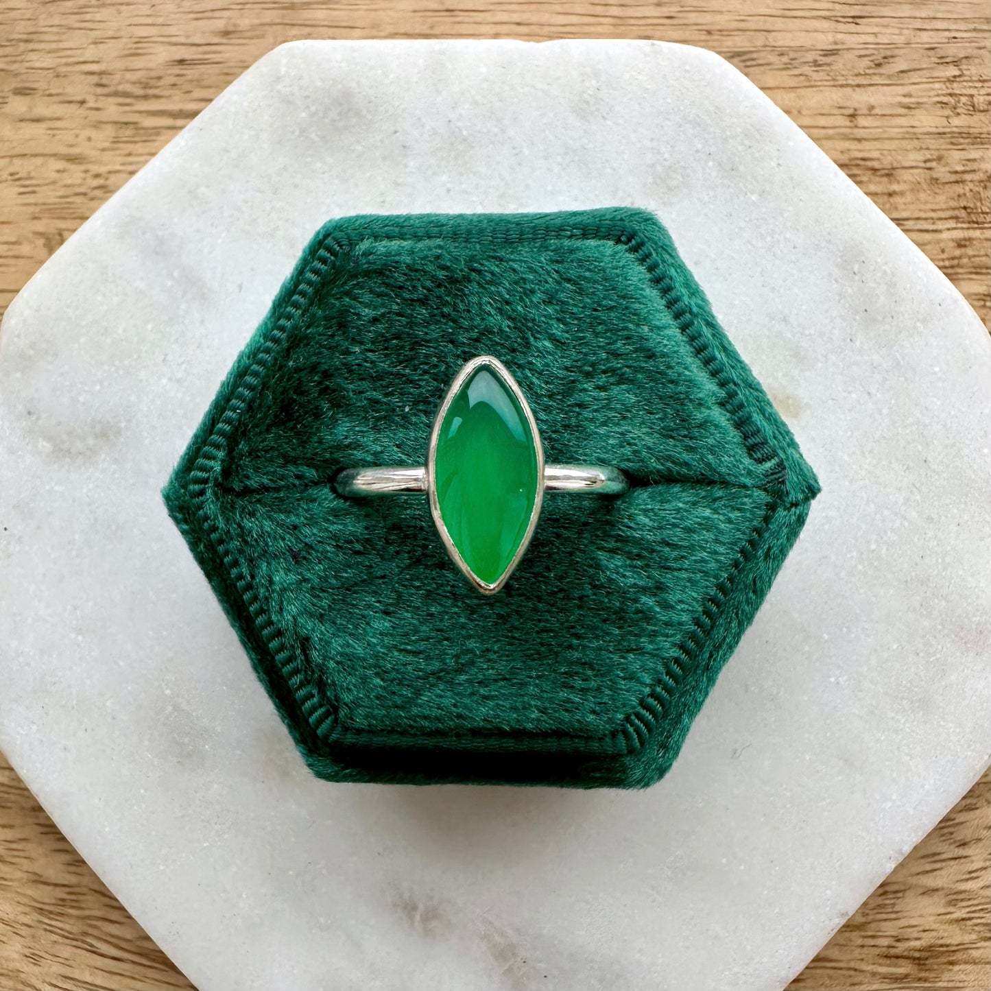 Green Onyx Marquise Ring