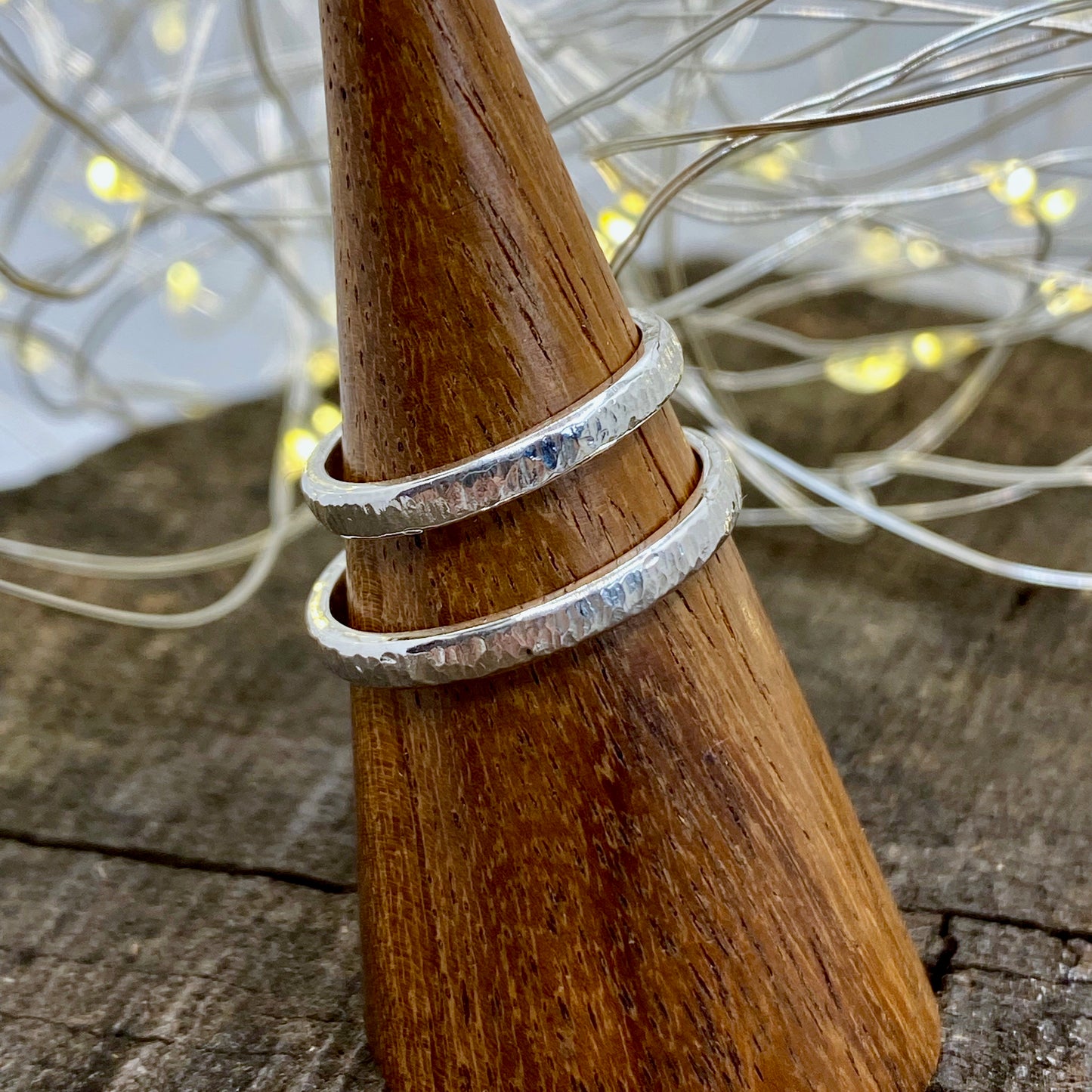 Bark Textured Stacking Ring