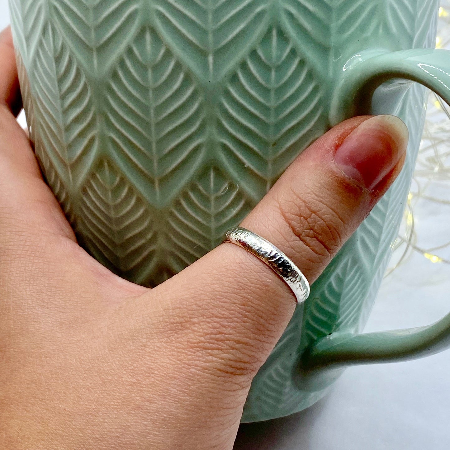 Bark Textured Thumb Ring