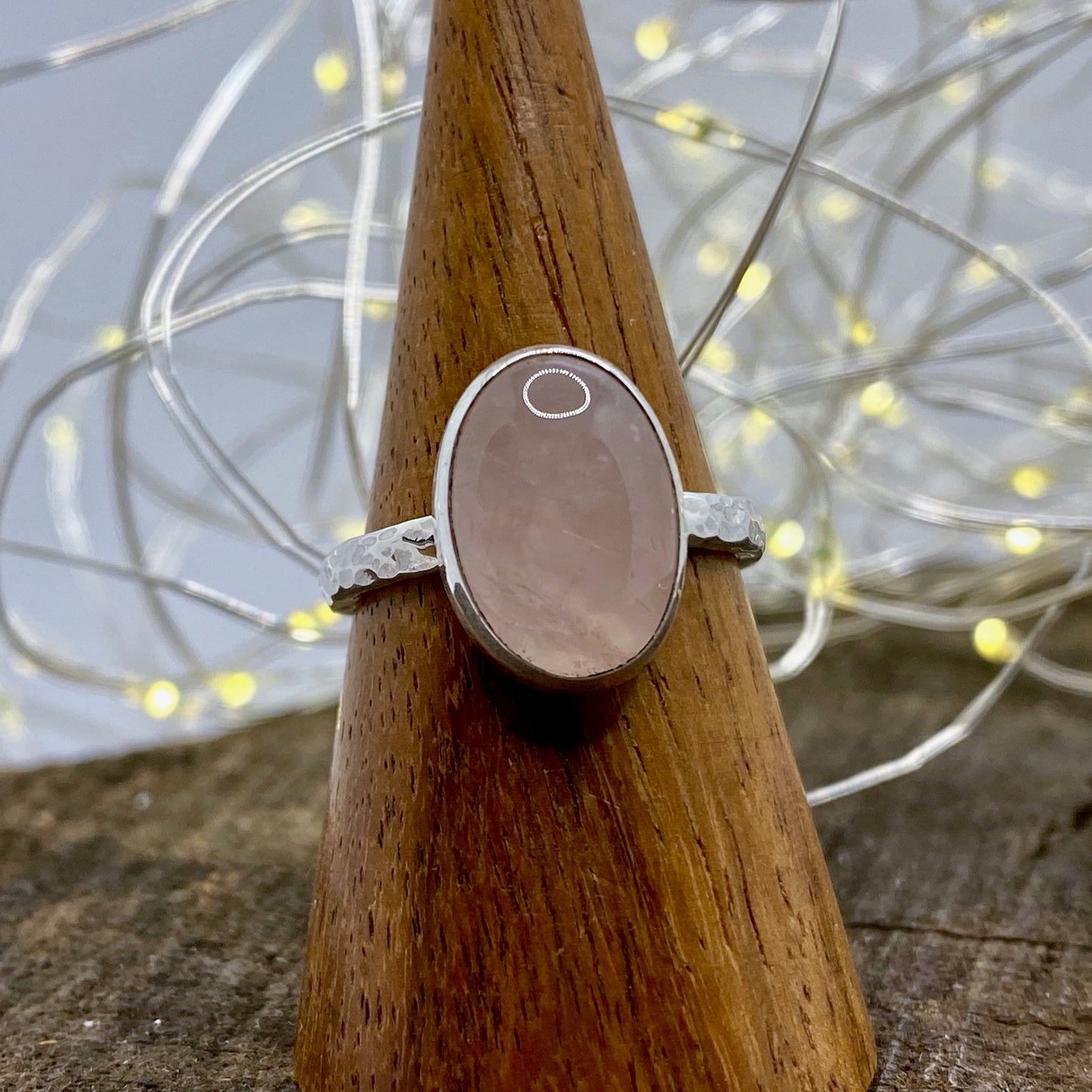 Rose Quartz Oval Ring