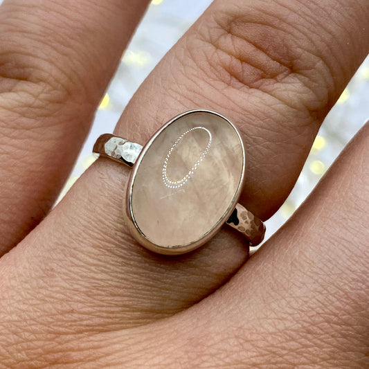 Rose Quartz Oval Ring