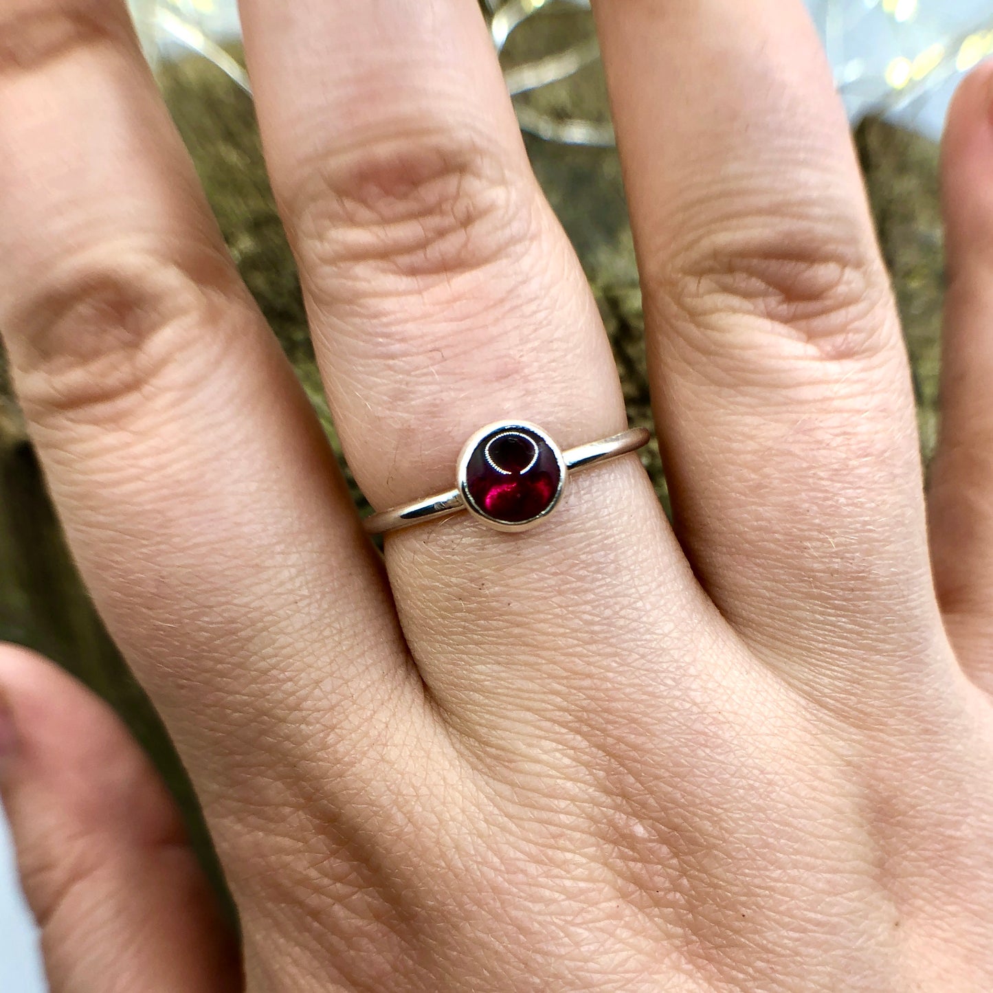 Garnet Dainty Ring