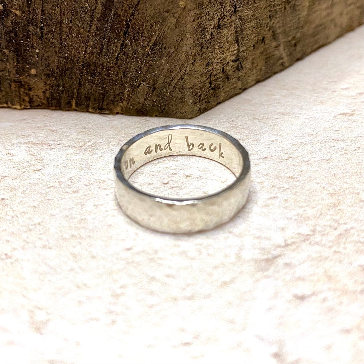 Wide Hammered Ring