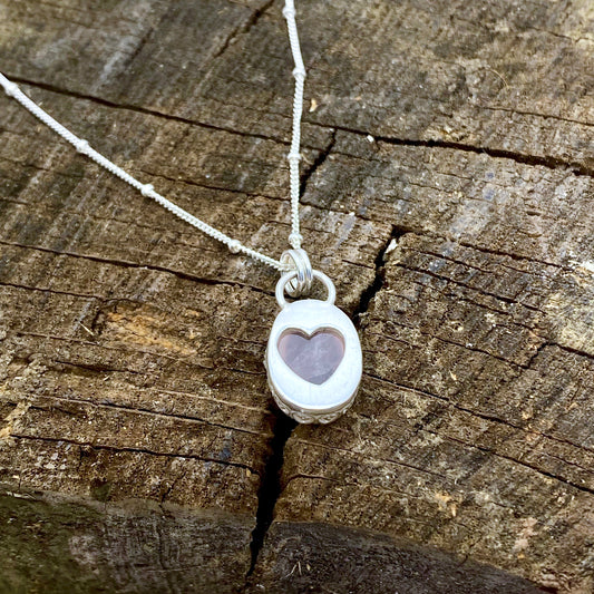 Rose Quartz Heart Cut-Out Necklace