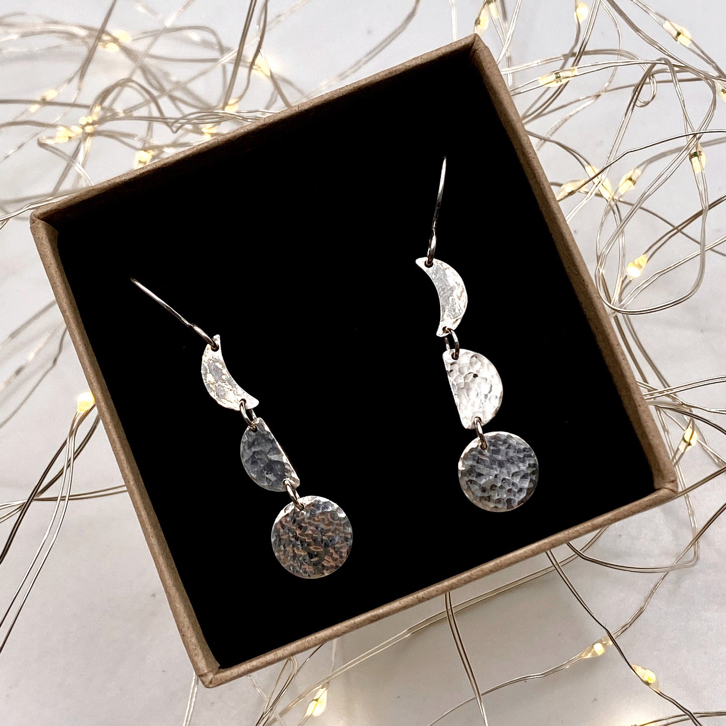 Moon Phase Drop Earrings