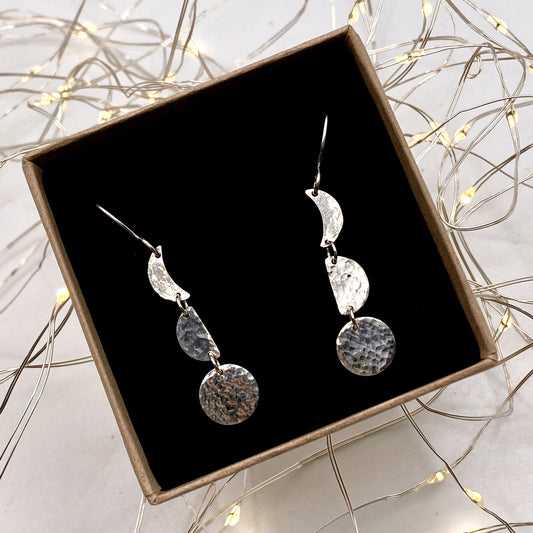 Moon Phase Drop Earrings