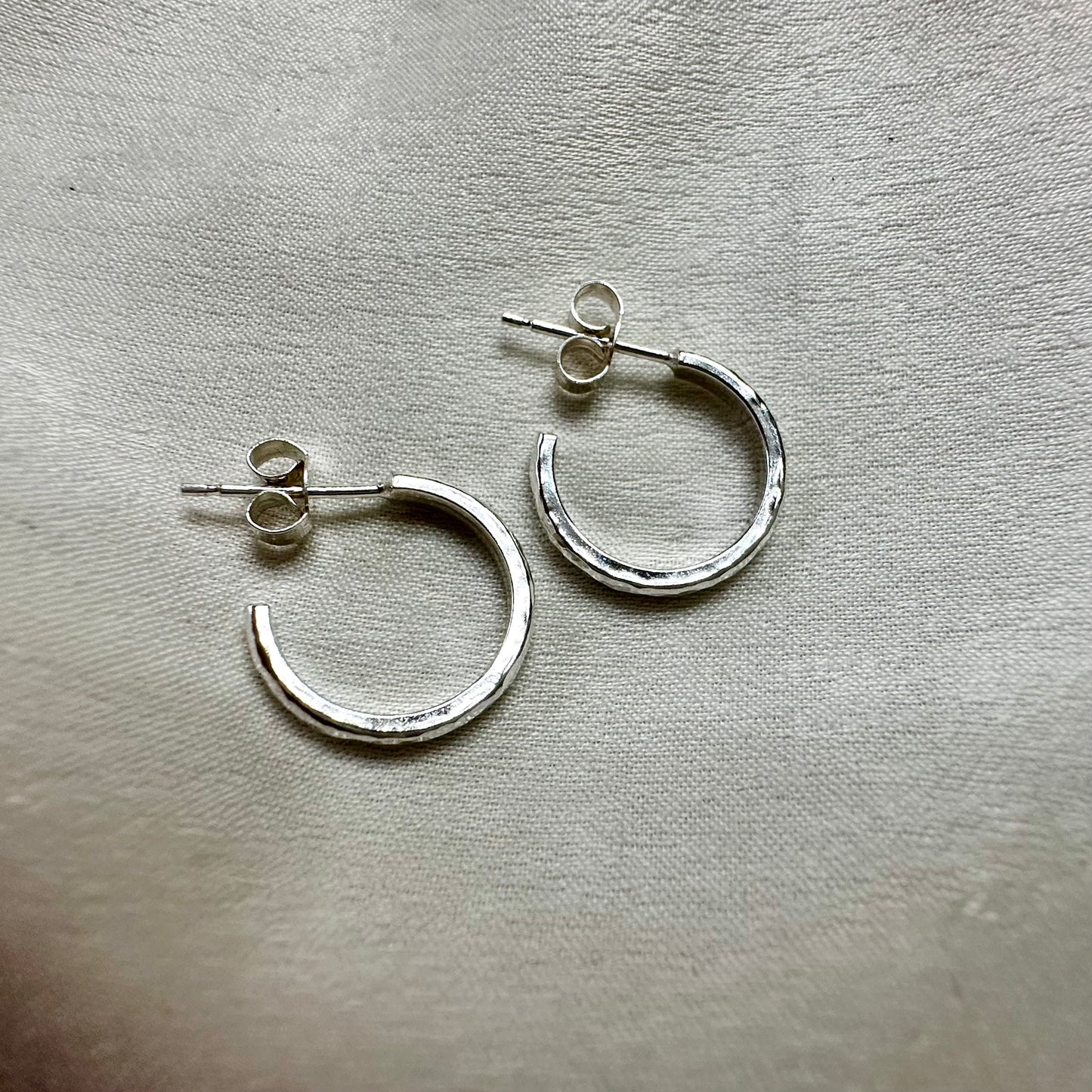 Tiny Hammered Hoop Earrings