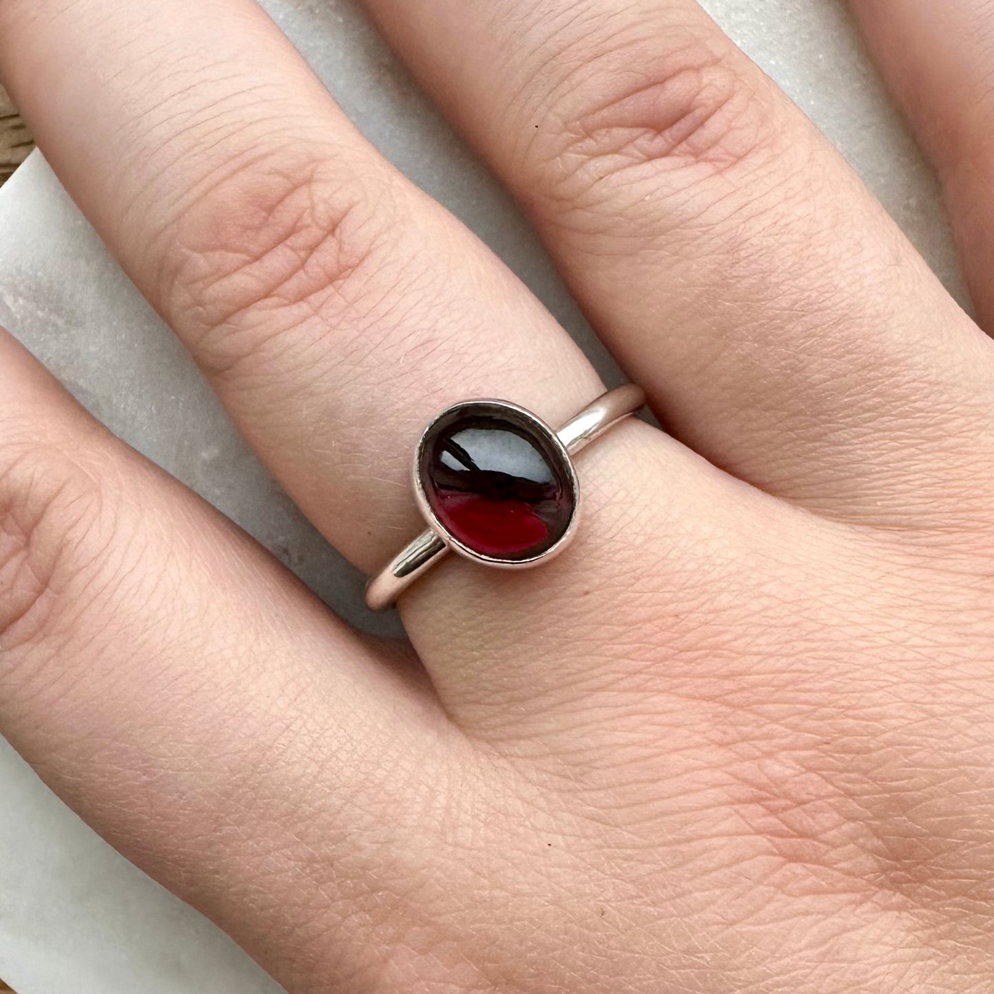 Garnet Oval Ring