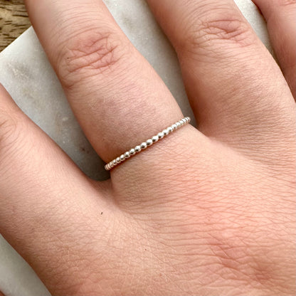 Slim Beaded Stacking Ring