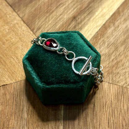 Garnet Toggle Bracelet