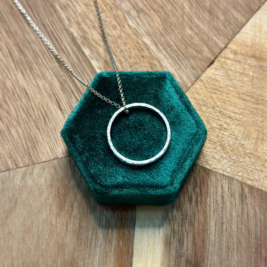 Hammered Large Infinity Ring Necklace