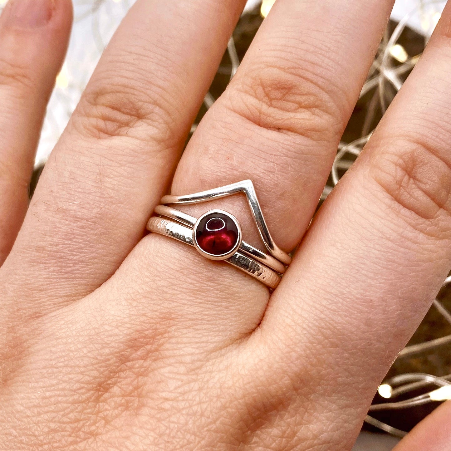 Garnet Dainty Ring