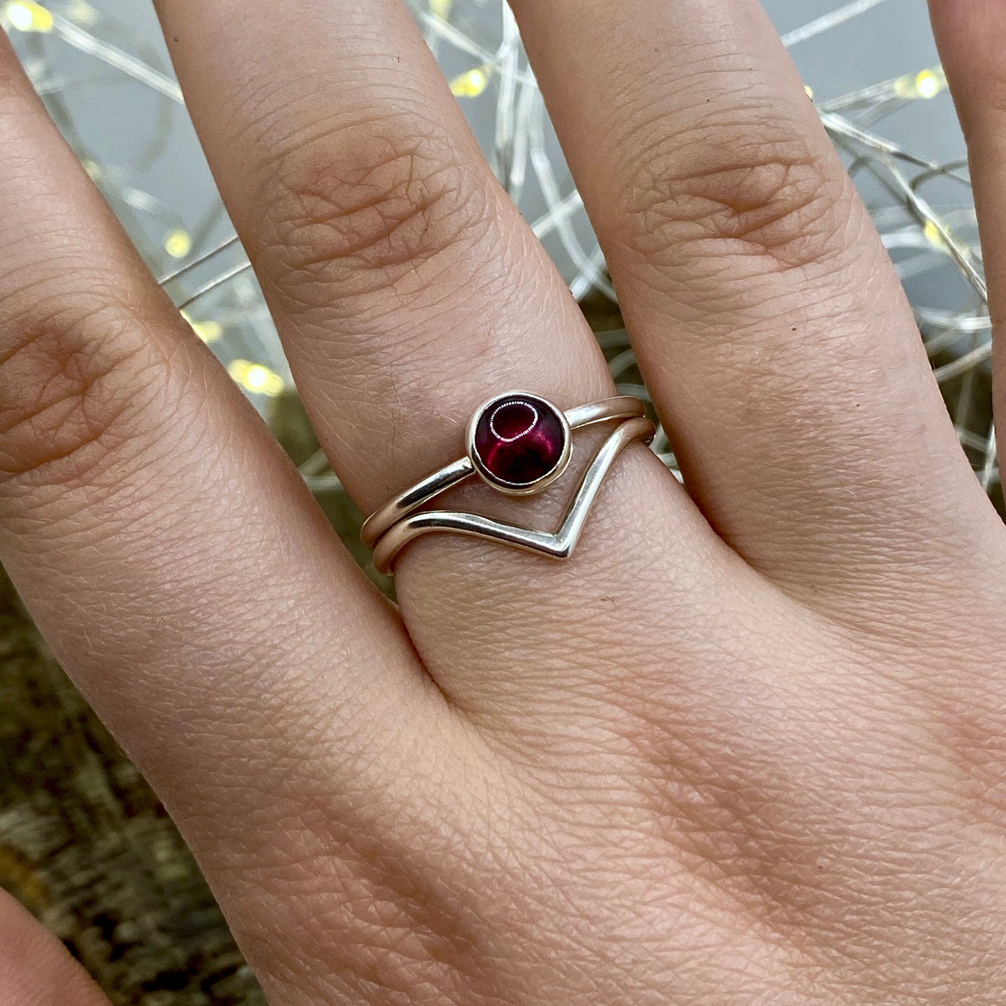 Garnet Dainty Ring