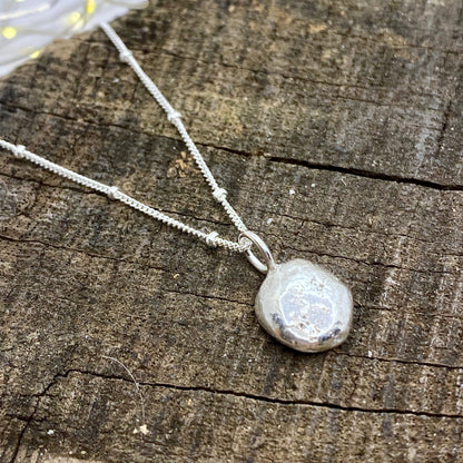 Small Silver Pebble Necklace