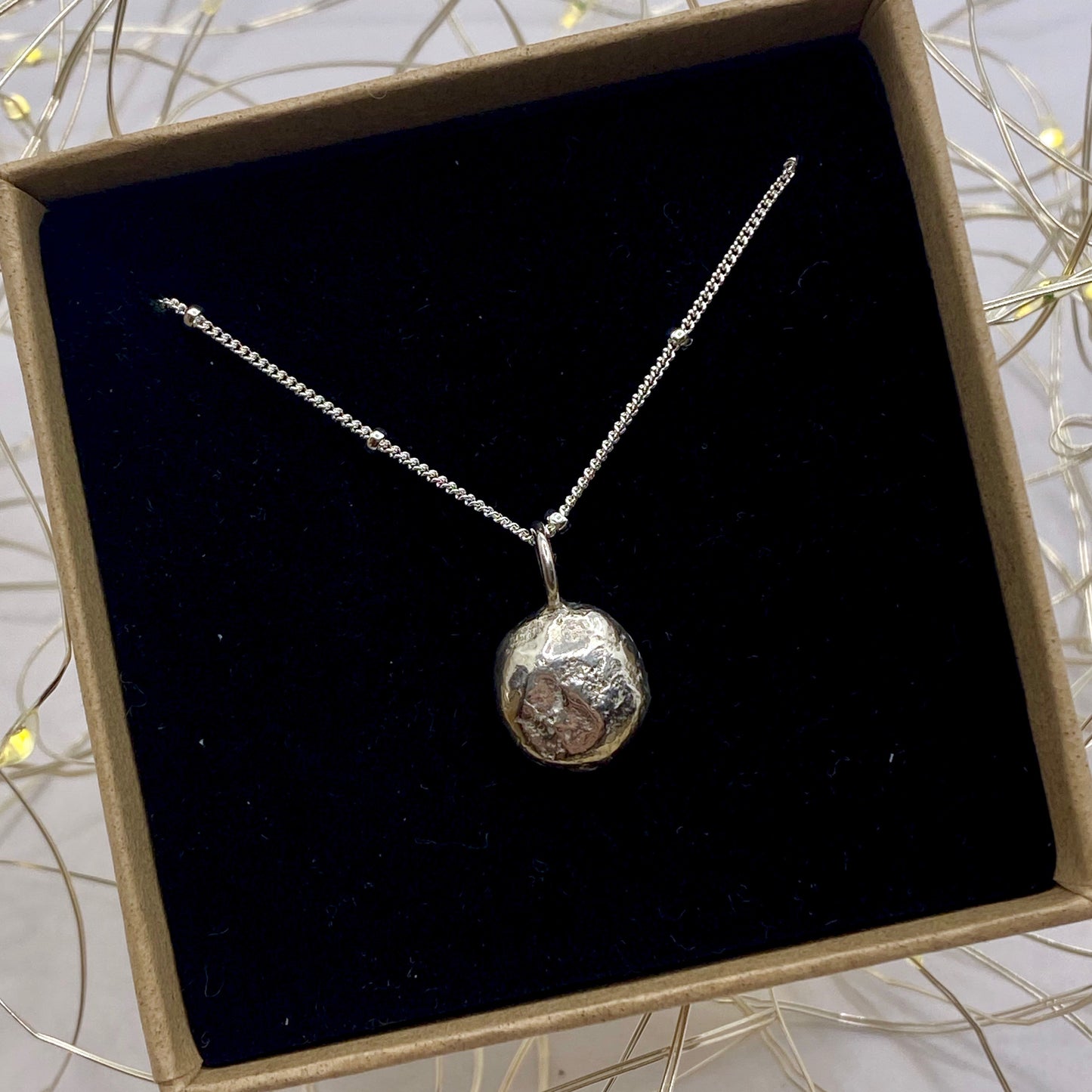 Small Silver Pebble Necklace