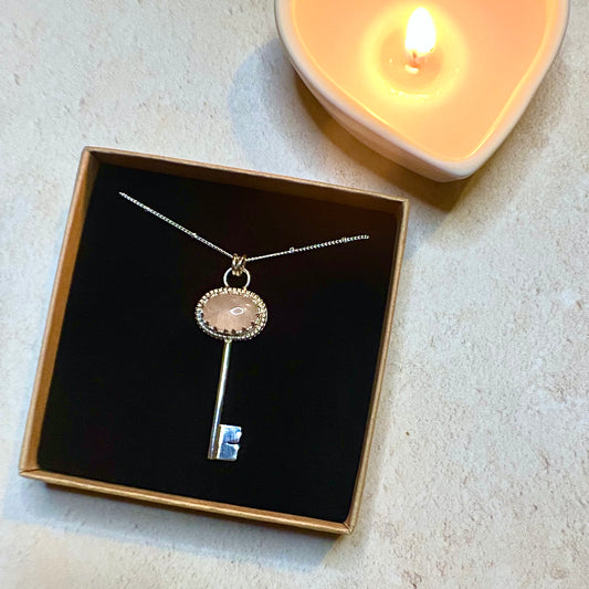 Rose Quartz Key Necklace