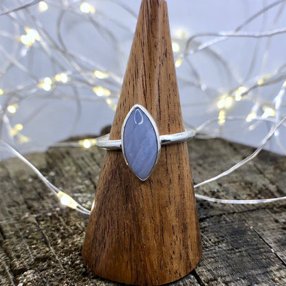 Blue Lace Agate Marquise Ring