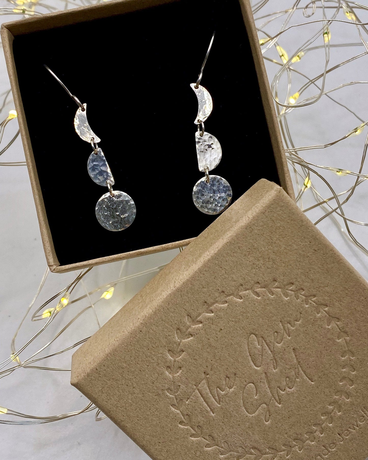 Moon Phase Drop Earrings