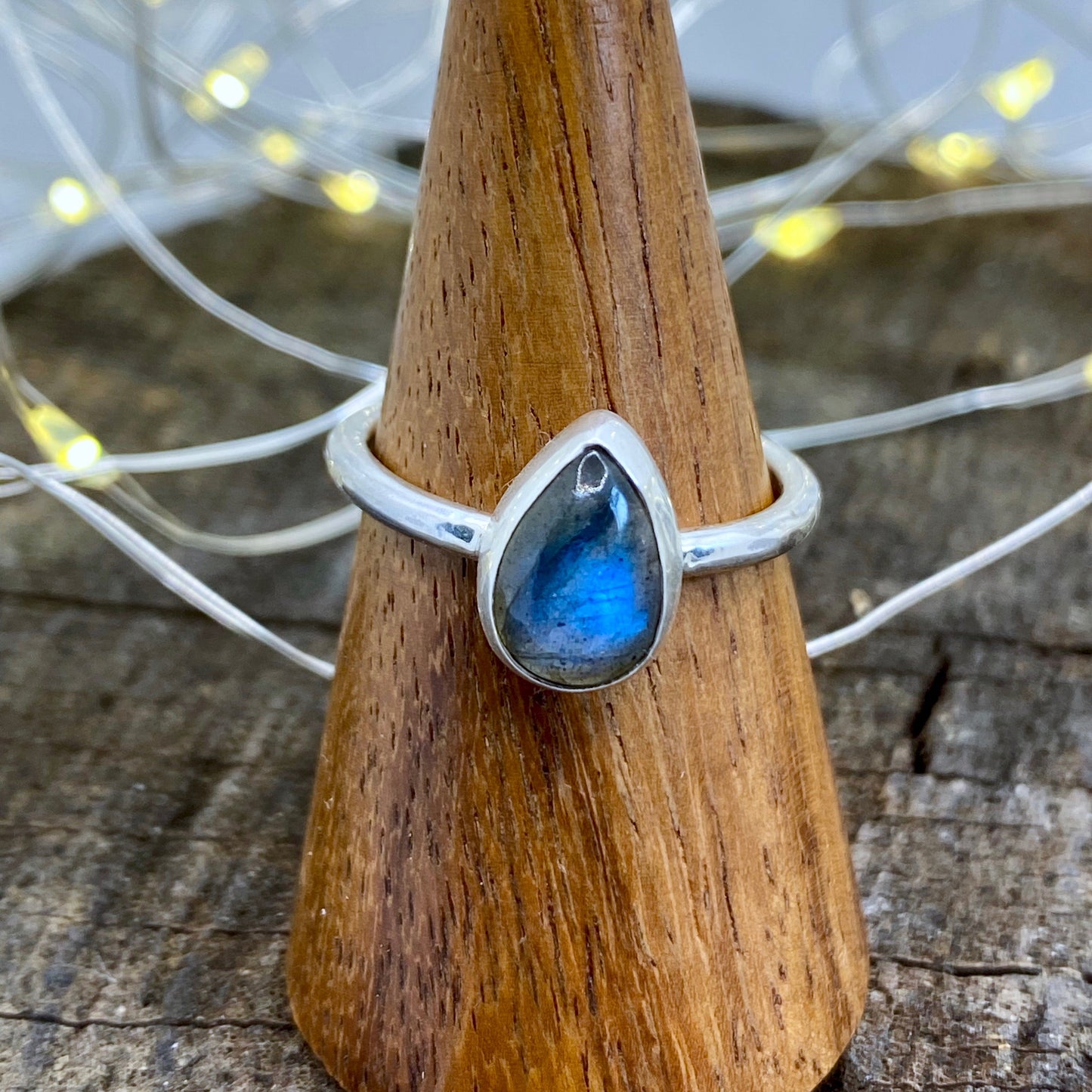 Labradorite Teardrop Ring