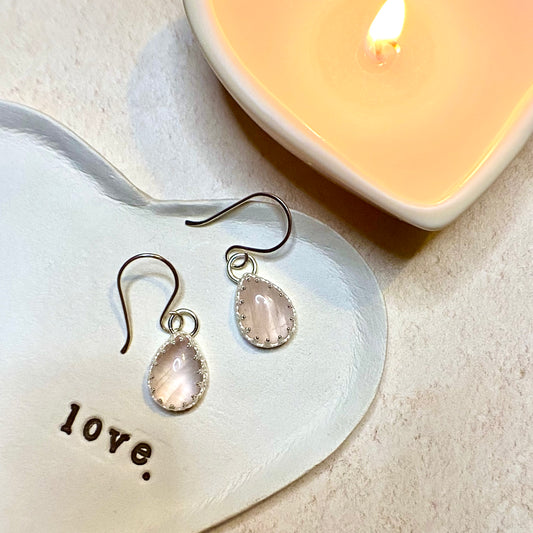 Rose Quartz Teardrop Earrings